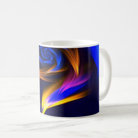 Mug Forme de tourbillon Abstrait Bleu orange (Devant droit)