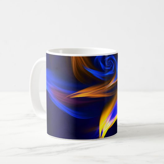 Mug Forme de tourbillon Abstrait Bleu orange (Devant gauche)