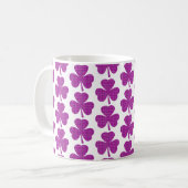 Mug Forme de trèfle à carreaux rose violet (Devant gauche)
