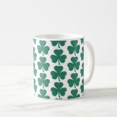 Mug Forme de trèfle à carreaux vert classique (Devant droit)