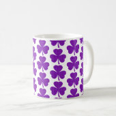 Mug Forme de trèfle à carreaux violet (Devant droit)