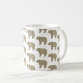 Mug Forme d'ours à carreaux Brun Tan Cabane Core (Devant droit)
