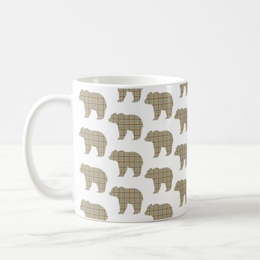 Mug Forme d'ours à carreaux Brun Tan Cabane Core (Gauche)