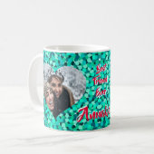 Mug Forme du coeur Photo Turquoise étincelle (Devant gauche)