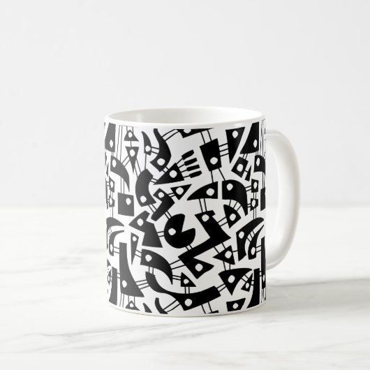 Mug Formes Abstraites 180318 - Noir sur blanc (Devant droit)