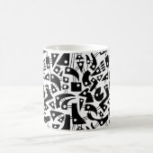 Mug Formes Abstraites 180318 - Noir sur blanc (Centre)