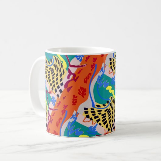 Mug Formes Abstraites, ajouter du texte, (Devant gauche)
