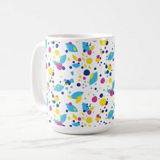 Mug Formes abstraites colorées. (Devant gauche)