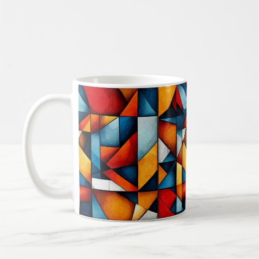 Mug Formes Abstraites Colorées Modernes (Gauche)