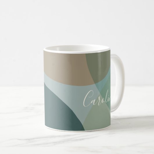 Mug Formes Abstraites dans le nom de script personnali (Devant droit)