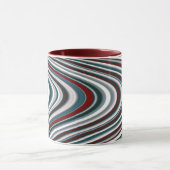 Mug Formes Abstraites de Courbe Rouge Marron et Bleu T (Centre)