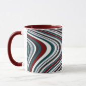 Mug Formes Abstraites de Courbe Rouge Marron et Bleu T (Gauche)