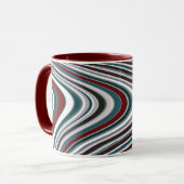 Mug Formes Abstraites de Courbe Rouge Marron et Bleu T (Devant gauche)