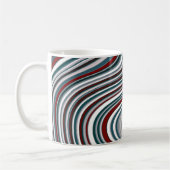 Mug Formes Abstraites de Courbe Rouge Marron et Bleu T (Gauche)