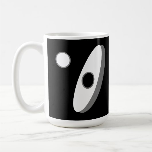 Mug Formes abstraites modernes sur fond noir et blanc (Gauche)