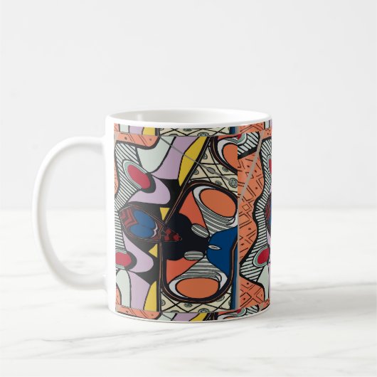 Mug Formes Abstraites, style Matisse, ajouter du texte (Gauche)