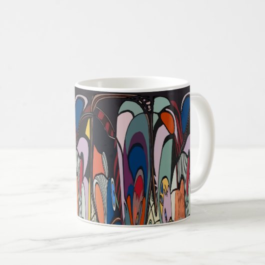 Mug Formes Abstraites, style Matisse, ajouter du texte (Devant droit)