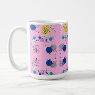 Mug Formes botaniques abstraites florales boho rose mo