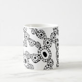 Mug Formes de blobs de cercle aléatoires abstraites (Centre)
