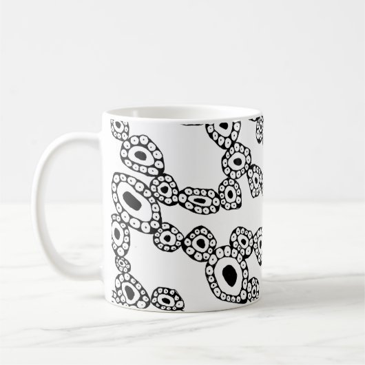 Mug Formes de blobs de cercle aléatoires abstraites (Gauche)