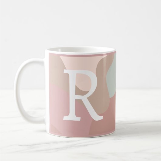 Mug Formes de ton terrestre avec initial (Gauche)