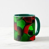 Mug Formes déformées et étranges, couleurs rouge et ve (Devant droit)