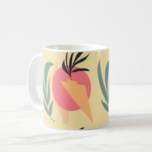 Mug Formes d'illustration Plante Abstrait rose jaune (Devant gauche)