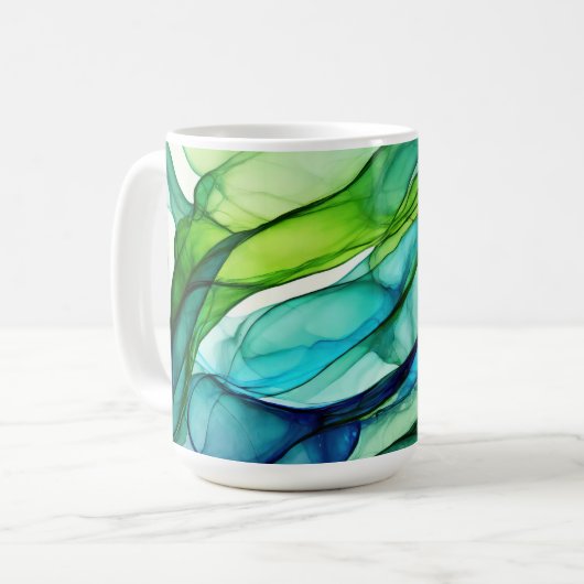 Mug Formes en vert et bleu (Devant gauche)