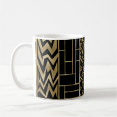 Mug Formes et Fleurs Tangle en noir et or (Gauche)