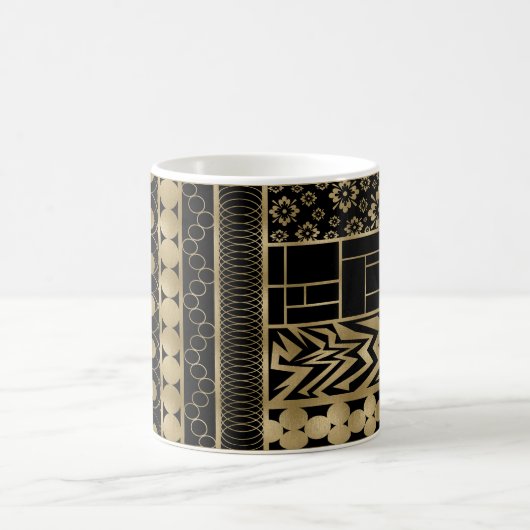 Mug Formes et Fleurs Tangle en noir et or (Centre)