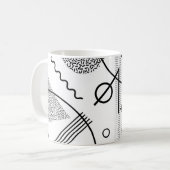Mug Formes et lignes géométriques en noir et blanc coo (Devant gauche)