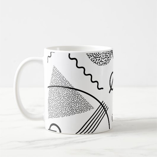 Mug Formes et lignes géométriques en noir et blanc coo (Gauche)