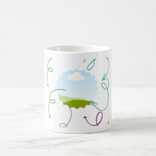Mug Formes et pâte de café de couleur graphique