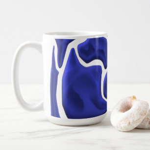 Mug Formes fluides bleues abstraites – Art moderne 3D