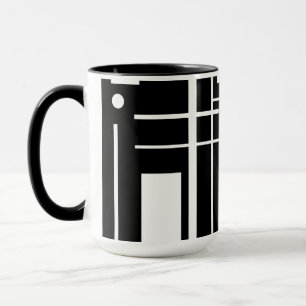 Mug Formes Géométriques Blanches Sur La Musique De C