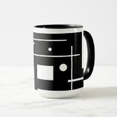 Mug Formes Géométriques Blanches Sur La Musique De Caf (Devant droit)