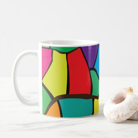 Mug Formes géométriques colorées (Avec donut)