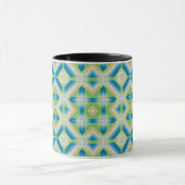 Mug Formes géométriques d'abstraction bleu vert blanc (Centre)
