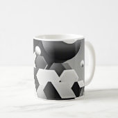 Mug Formes géométriques en noir blanc gris (Devant droit)