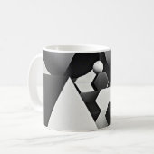 Mug Formes géométriques en noir blanc gris (Devant gauche)
