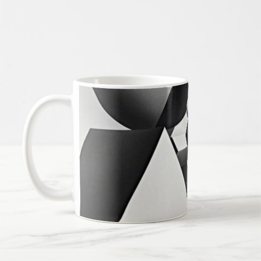 Mug Formes géométriques en noir blanc gris (Gauche)