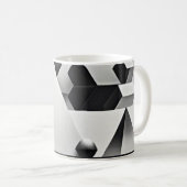 Mug Formes géométriques en noir blanc gris (Devant droit)