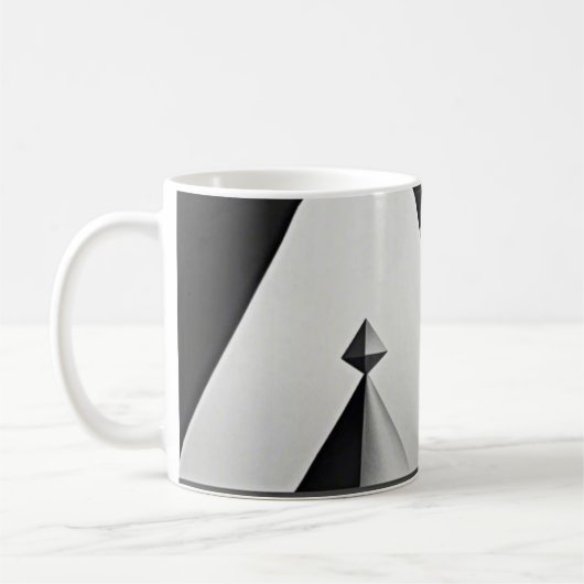Mug Formes géométriques en noir blanc gris (Gauche)