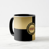 Mug Formes géométriques Gold et Black (Devant gauche)