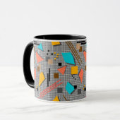 Mug Formes géométriques memphis abstraites patches rét (Devant gauche)