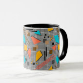 Mug Formes géométriques memphis abstraites patches rét (Devant droit)