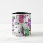 Mug formes géométriques modernes Abstraites rayées (Centre)
