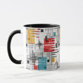 Mug formes géométriques modernes Abstraites rayées (Gauche)