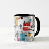 Mug formes géométriques modernes Abstraites rayées (Devant droit)