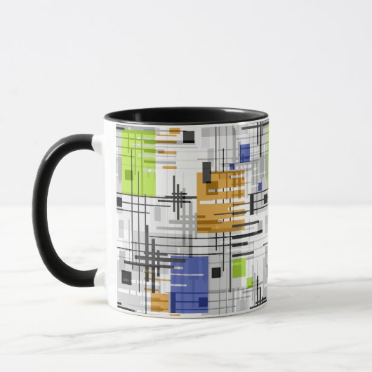 Mug formes géométriques modernes Abstraites rayées (Gauche)